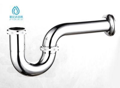 Hot Sales Bathroom Sink Pipe P Kitchen Basin Waste Trap Bottle Stainless Steel Brass P-Trap with Reduced Inlet