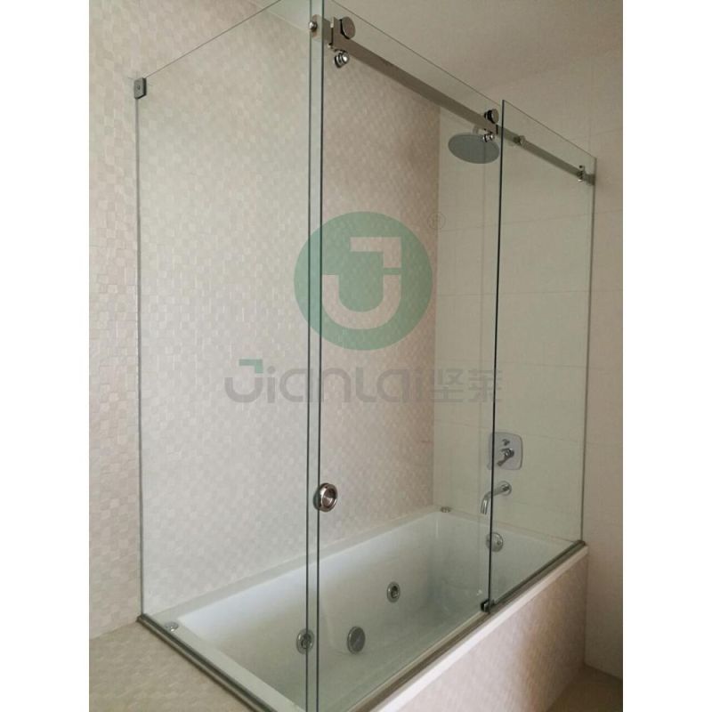 Frameless Sliding Shower Door Hardware Track Kit Sliding Glass Shower Enclosure Door Kit