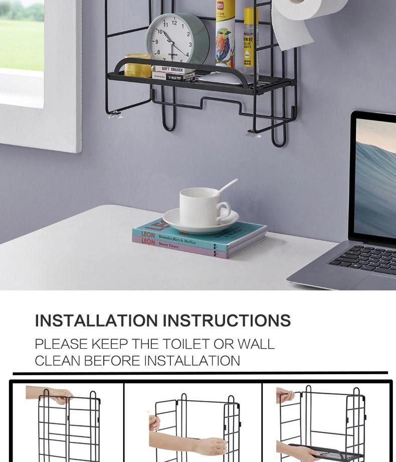 No Drilling Bathroom Over The Toilet Organizer Storage Rack Shelf