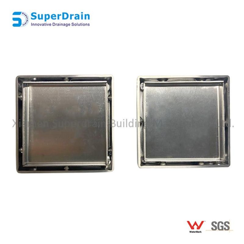 China Satin Finish SUS 304 Rectangular Hidden Floor Drain