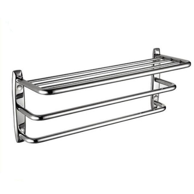 Bathroom Shelf with Towel Bars Stainless Steel Wall Mounting Rack