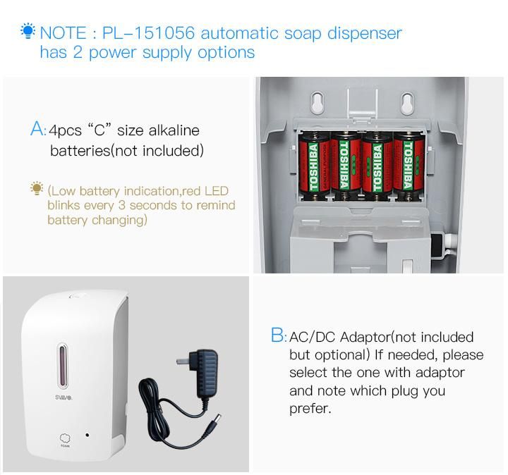 Hotel Bathroom Accessories Plastic Sensor Automatic Hand Sanitizer Foaming Dispenser