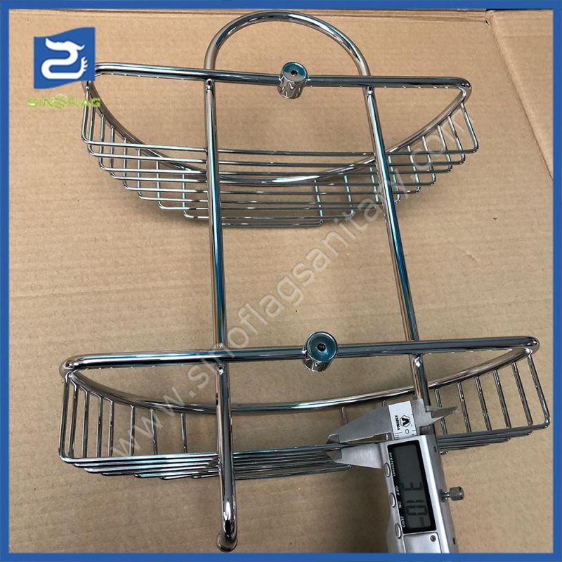 304 Double Wall Hanging Rack Stainless Steel Wire Storage Bathroom Basket