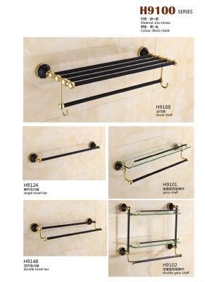 Luxury Design Black Color Brass and Zinc Bathroom Accessories for Hotel and Home H9100 Series