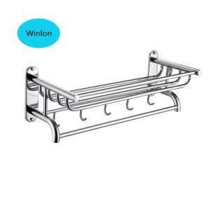 Hotel Bathroom Polished Wall Mounted Double Layer Stainless Steel SUS304 Towel Holder/Towel Rack