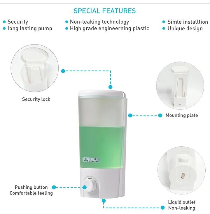 Manufacturer 400ml Plastic Liquid Soap Dispenser for Toilet V-9101