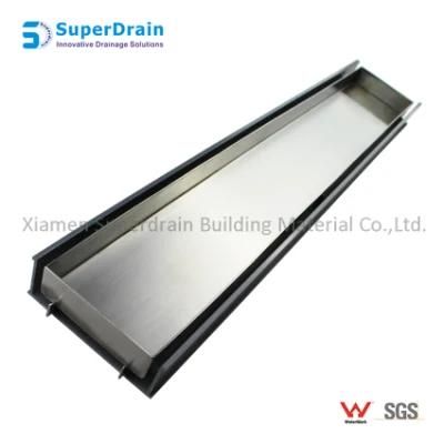 Stainless Steel Tile Insert Grate with UPVC Channel Drain Kit