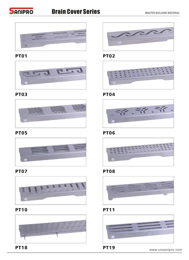 Sanipro 36 Inch Rectangular Linear Shower Floor Drain PVD Paint