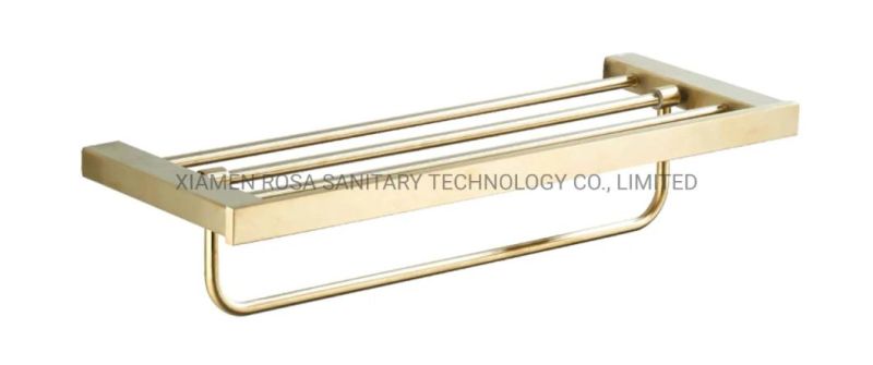 Basics Modern Bathroom Towel Bar Rack, Gold