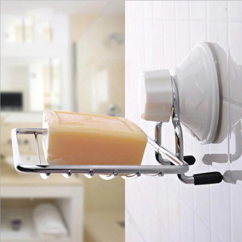 Stainless Steel Wall Mount Suction Soap Dish Bar Soap Holder Soap Box Bathroom Shower Room Kitchen Sponge Holder Soap Organizer Storage Tray Wbb12189