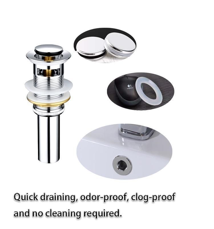 Chinese Factory Click-Clack Bath Waste Bathroom Sink Drain Parts Push Down Drainer for Hot Sale