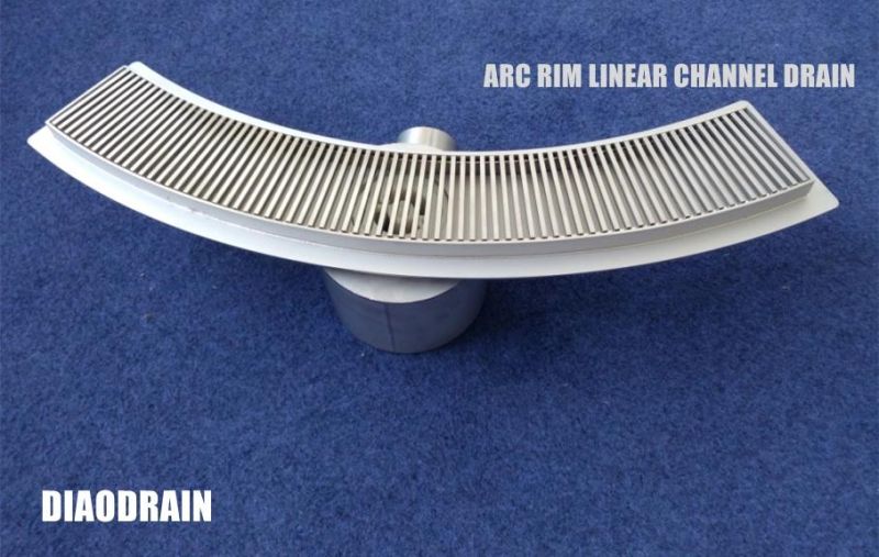 Arc Rim Linear Channel Drain with Heel Guard Top