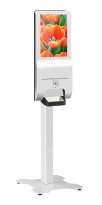 Digital Advertising Player Display Signage with Alcohol Free Hand Gel Sanitizer Auto Touchless Machine