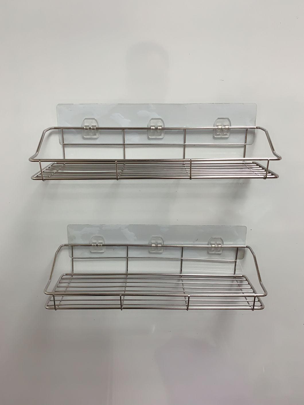 2 PCS Stainless Steel Adhesive Shower Caddy