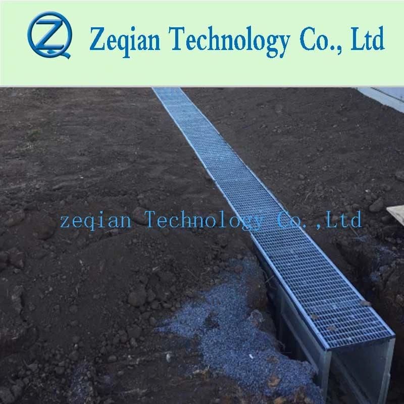 Shower Drain Channel with Galvanized Steel/Stainless Steel Grating Cover