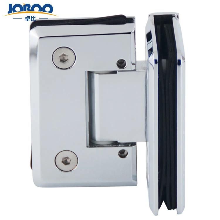 Bathroom Fittings Adjustable Glass to Glass 90 Degree Solid Brass Polish Chrome Phlishing Glass Shower Hinges Connector Joboo Zb571