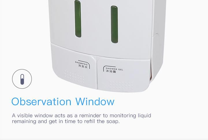ABS Dual Wall Mounted Liquid Soap Dispenser for Hotel