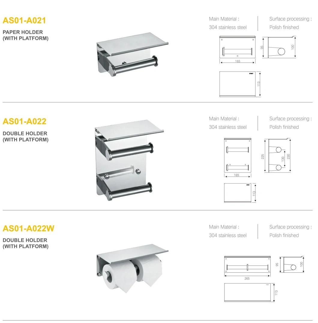 Wholesale Bathroom Accessories Stainless Steel Wall Mounted Roll Tissue Toilet Holder