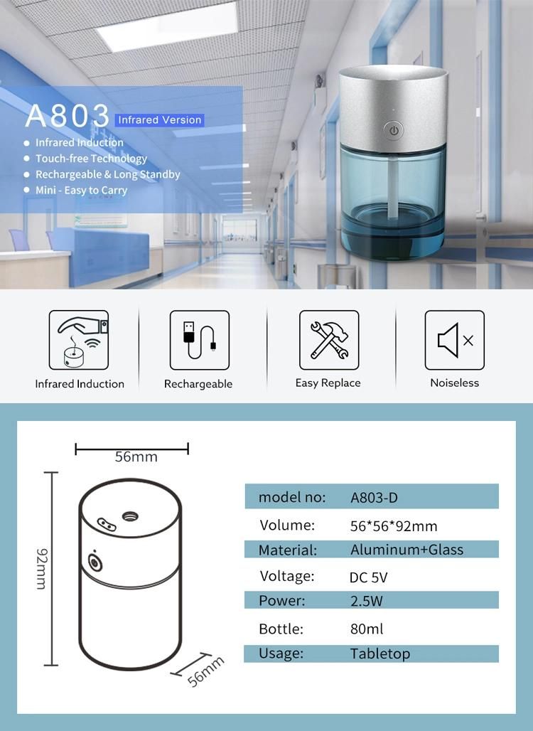 Scenta Industrial OEM Automated Hygiene Alcohol Hand Sanitizer Dispenser Automatic Touch Free Alcohol Spray Dispenser