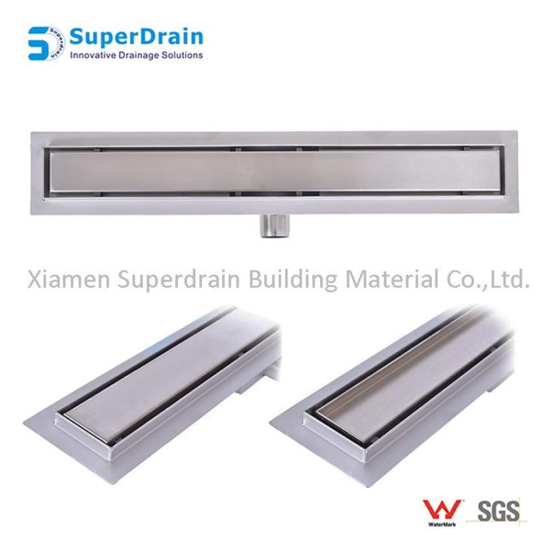 Stainless Steel Floor Drain Cover Tile Insert Linear Bathroom Shower Grate