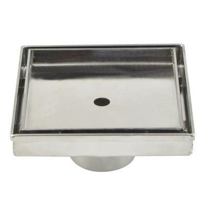 304 Stainless Steel 5&quot;*5&quot; Tile Insert Square Shower Drain Floor Drain