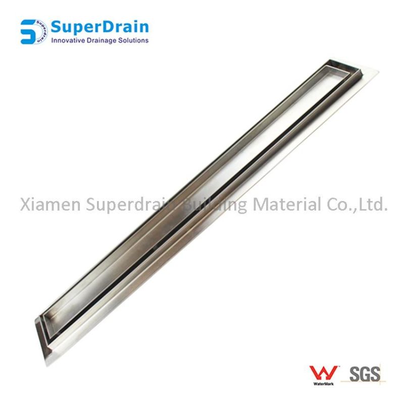 Anti-Splash Ss 304 / 316 Cleanroom Stainless Steel Linear Floor Drain with Cover Plate
