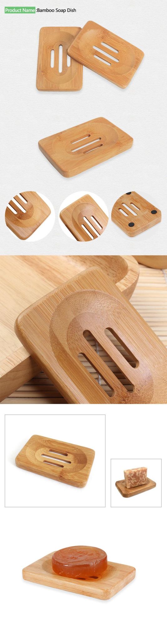 Natural Wooden Soap Dish Storage Holder Soap Container Hand Craft
