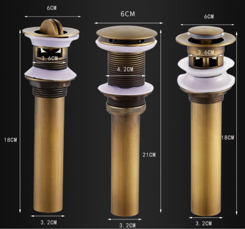 High Quality Brass Small Cap Siphon Sink Pop up Trap Waste Basin Drain