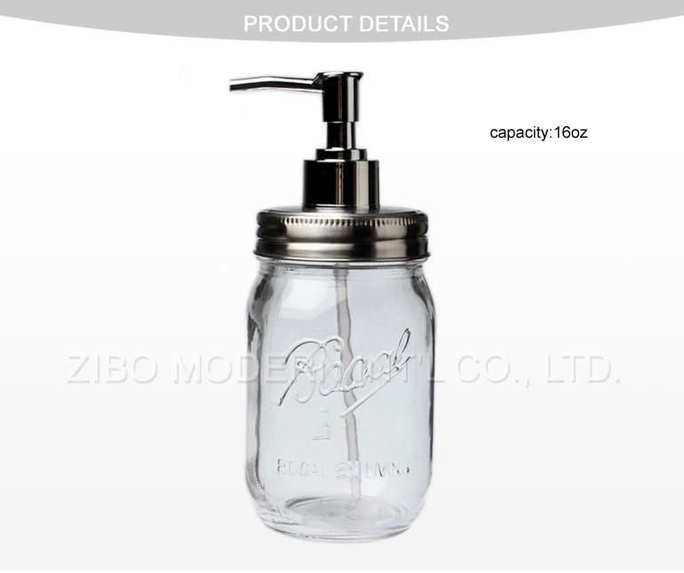 Wholesale Factory Price Glass Soap Dispenser with Pump Dispenser