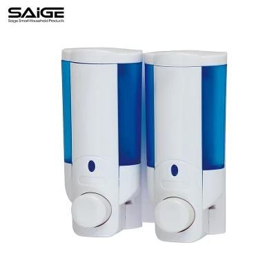 Saige 210ml*2 Hotel Wall Mounted Manual Hand Sanitizer Soap Dispenser
