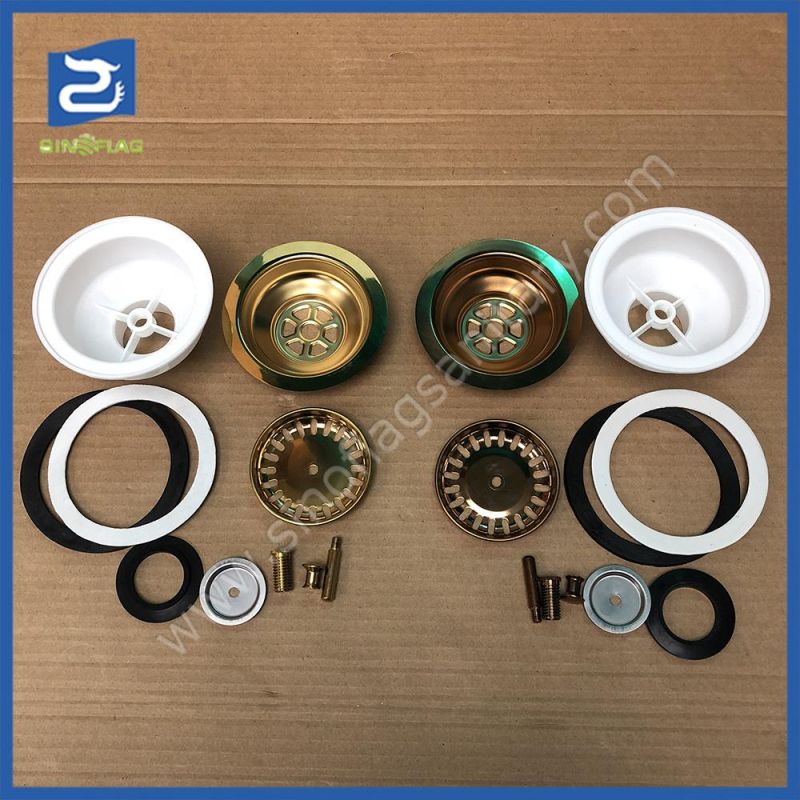 Golden Plated Sink Drain Waste Colorful Sink Siphon