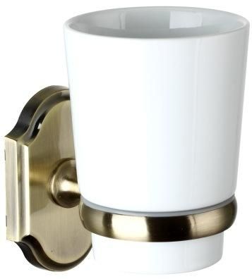 Single Ceramic Toothbrush Cup Holder Golden Tumbler Holder for Home Hotel