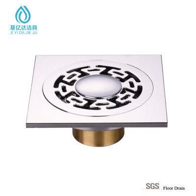 Plastic Tee Pipe Square Shape Brass Durable Floor Drain