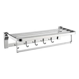 Luolin Stainless Steel 304 Hotel Towel Rack Bathroom Folding Shelf Shower Towel Bar Holder, 91095-2
