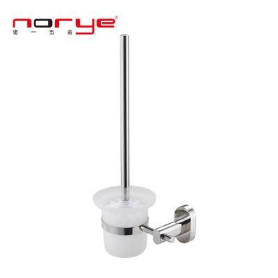 Wall Mounted Long Holder Toilet Brush Cleaning Bowl Stainless Steel Toilet Brush Holder Set