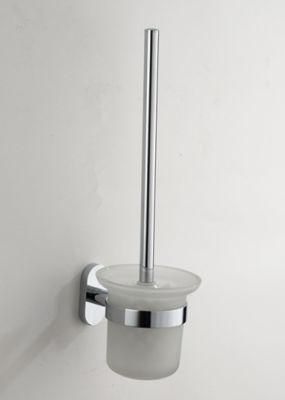 Oval Design Solid Brass Polished Chrome Toilet Brush and Holder