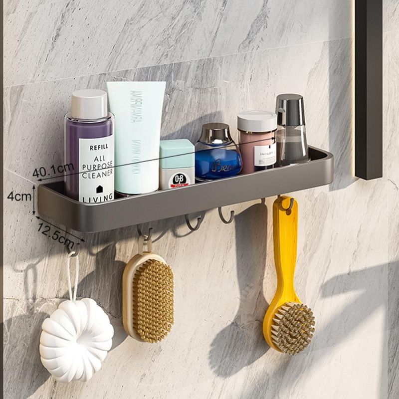 Bathroom Shelf Gun Grey Shower Storage