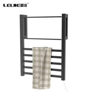 Black Electric Heated Towel Rail, Wall Mounted Bathroom Dryer Rack, Warmer Clothes and Towels