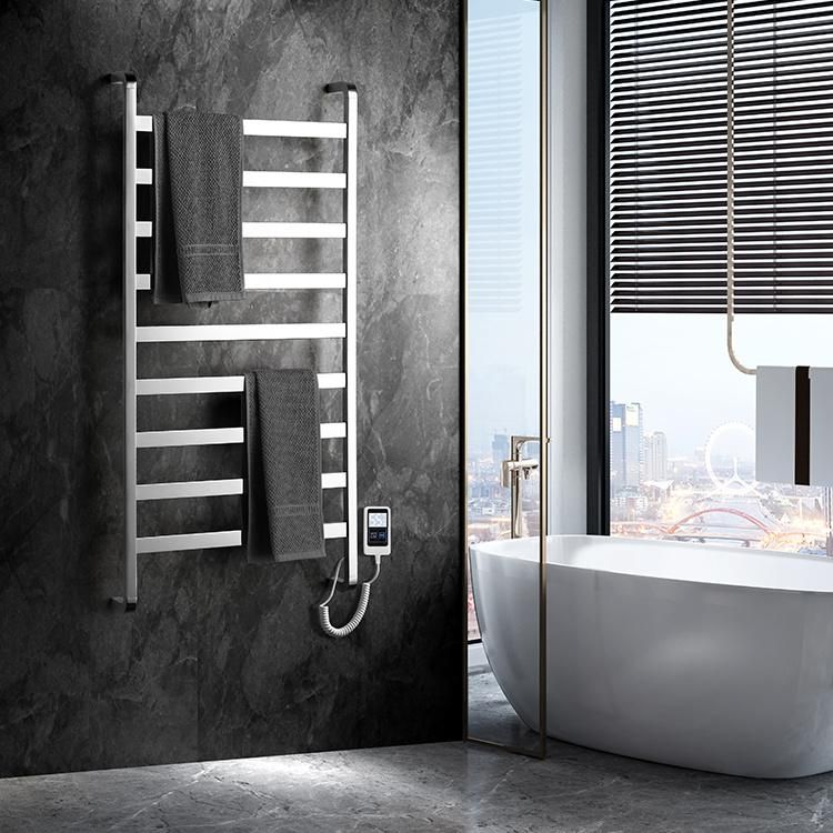 Kaiiy Wall Mounted Free Standing Electric Bath Towel Rack Bathroom Waterproof Stainless Steel Towel Rack