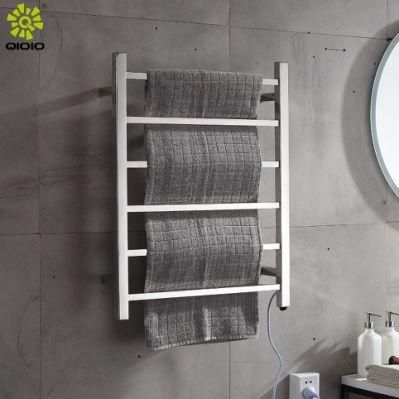 Stainless Steel Bathroom Square Six Bars Electric Drying Towel Rack