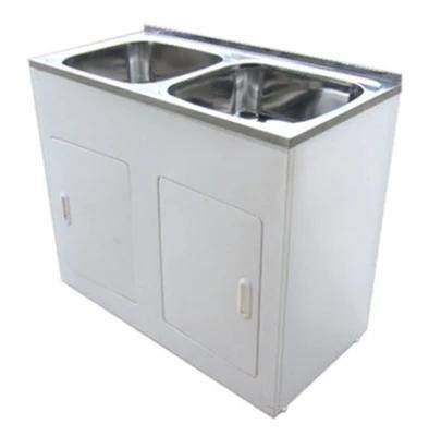 Bathroom White Double Sinks Laundry Tub (1160B)