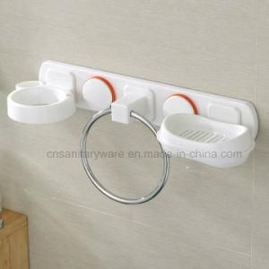 Silicone Combined Bathroom Towel Ring with Soap Dish Shelf