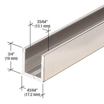 Polished Nickel 1/2&quot; Fixed Panel Shower Door Deep U-Channel - 95&quot;