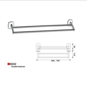 Best Sales Style Wall Mounted Zinc Alloy Double Towel Bar Chrome Finish 6002