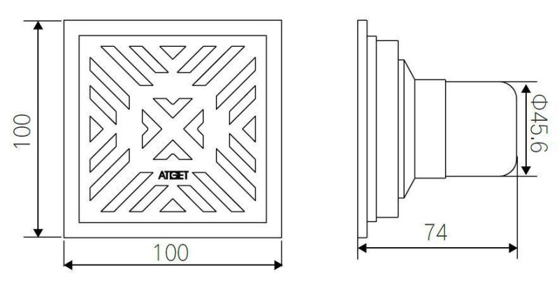 Anti Odor 304 Stainless Steel Casting Bathroom Square Shower Floor Drain