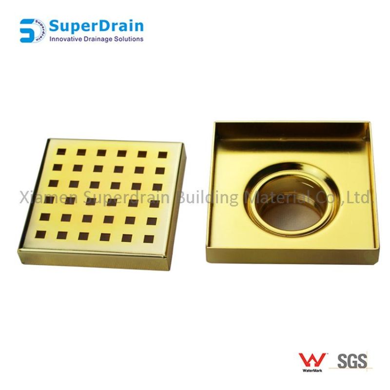 Cleanroom/Bathroom Cupc Floor Drain Stainless Steel Kitchen Floor Drain Cover Bronze Square Drain