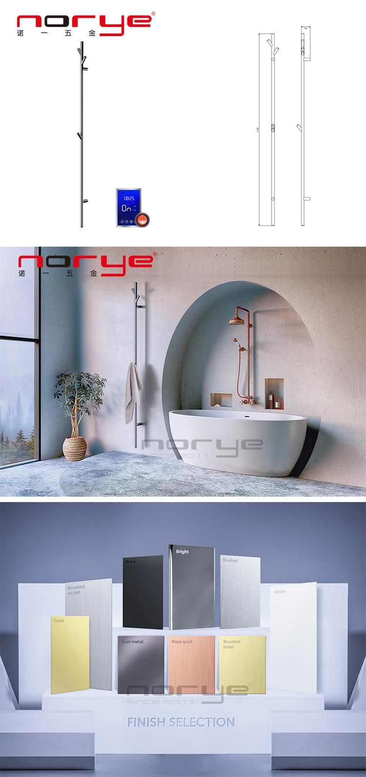 Wall Mounted Stainless Steel Heated Towel Rail Vertical Rail Series