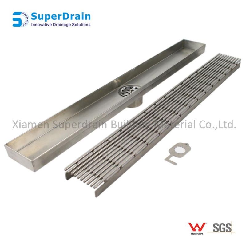 Stainless Steel Shower Grate Odor-Resistant Long Floor Trap Drains with Covers