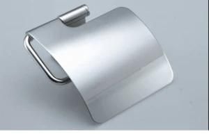 Black Paper Holder Stainless Steel Double Toilet Paper Holder with Commodity Shelf