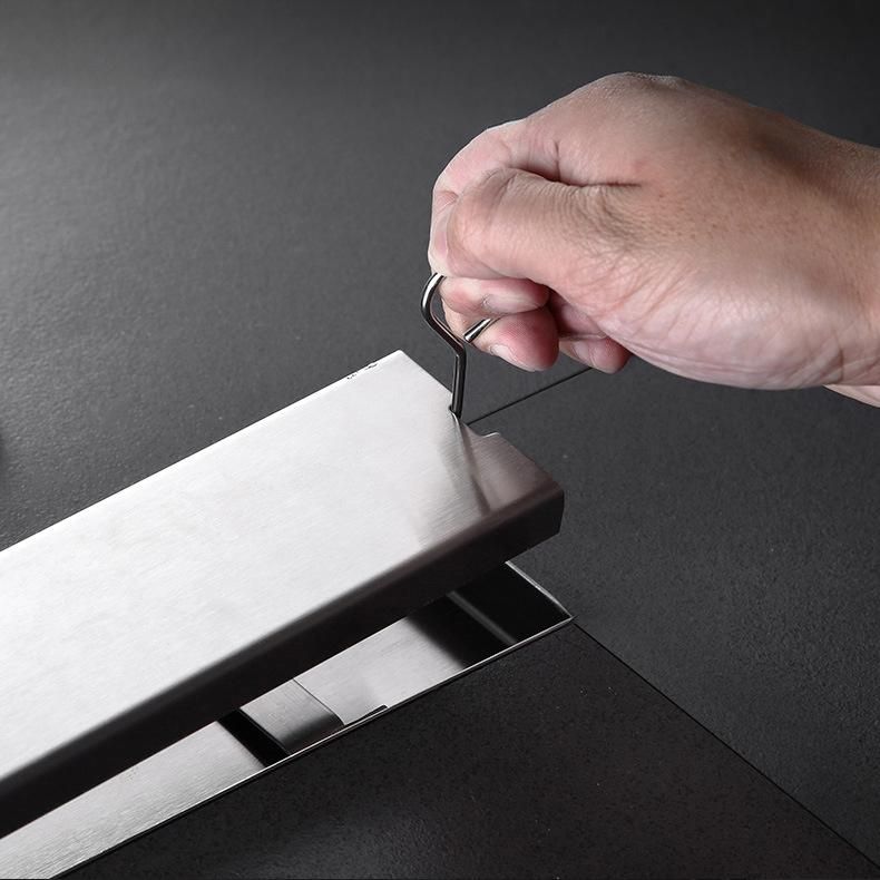 20*6.8cm Hotel Bathroom Invisible Long Floor Drain 304 Stainless Steel Deep Water Seal Odor Proof Floor Drain